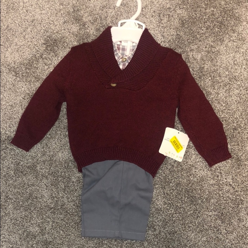 Baby Boys Dress Pants + Sweater Outfit